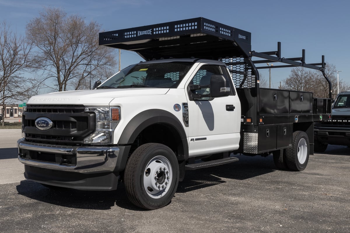 Ford F-550 work truck for commercial junk removal